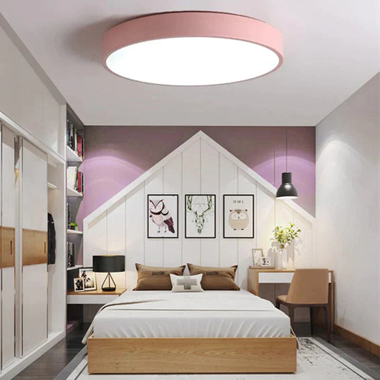 Modern Colorful Macaron Round LED Ceiling Light Kids Room Light Lamparas De Techo Lustre LED Lamp