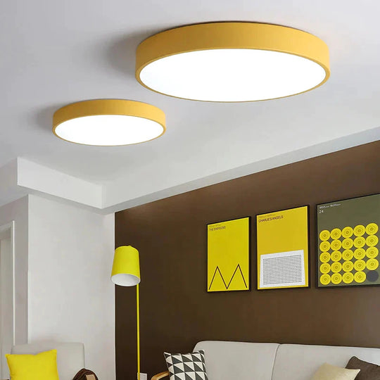 Modern Colorful Macaron Round LED Ceiling Light Kids Room Light Lamparas De Techo Lustre LED Lamp