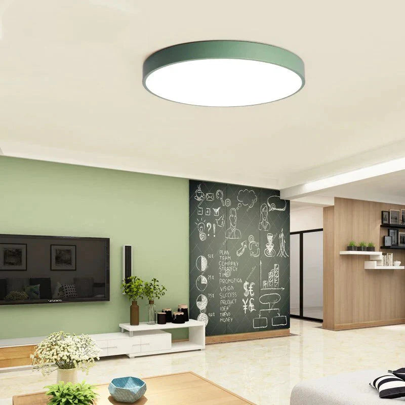 Modern Colorful Macaron Round LED Ceiling Light Kids Room Light Lamparas De Techo Lustre LED Lamp