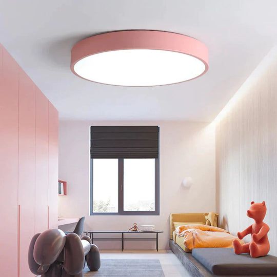 Modern Colorful Macaron Round LED Ceiling Light Kids Room Light Lamparas De Techo Lustre LED Lamp