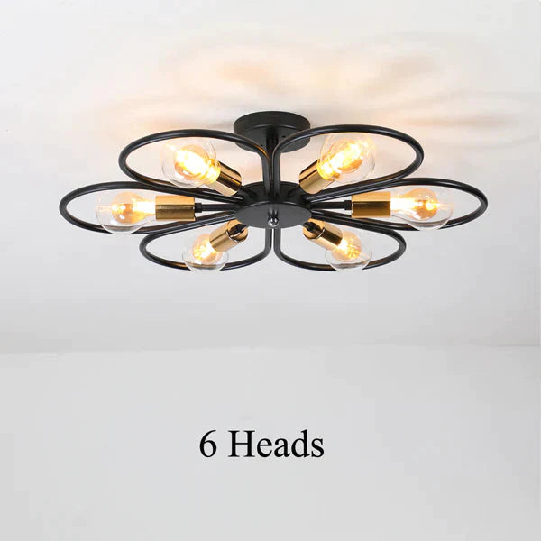 Vintage Industrial Rustic Flush Mount Ceiling Light Metal Lamp Fixture American-style Village Style Creative Retro Light Lamps