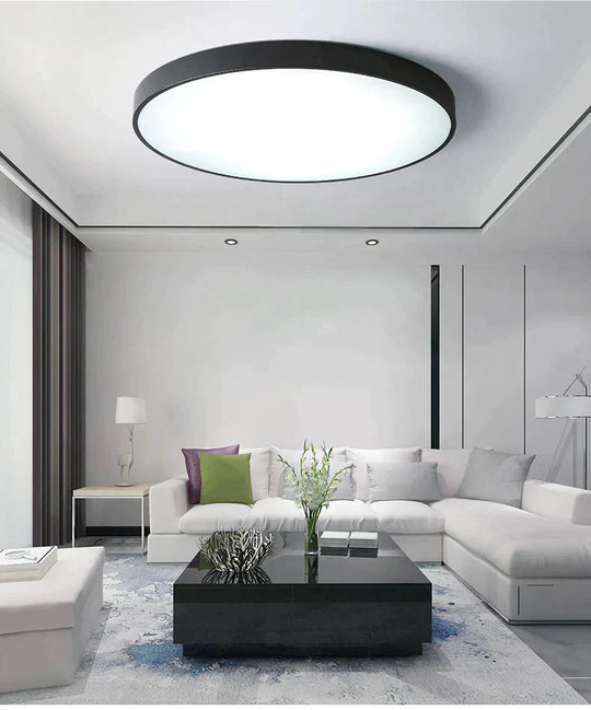 Metal Modern Led Ceiling Light Black&White Simple Chandelier Lamp For Living Room Bedroom Dining