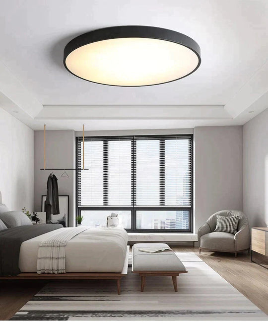 Metal Modern Led Ceiling Light Black&White Simple Chandelier Lamp For Living Room Bedroom Dining