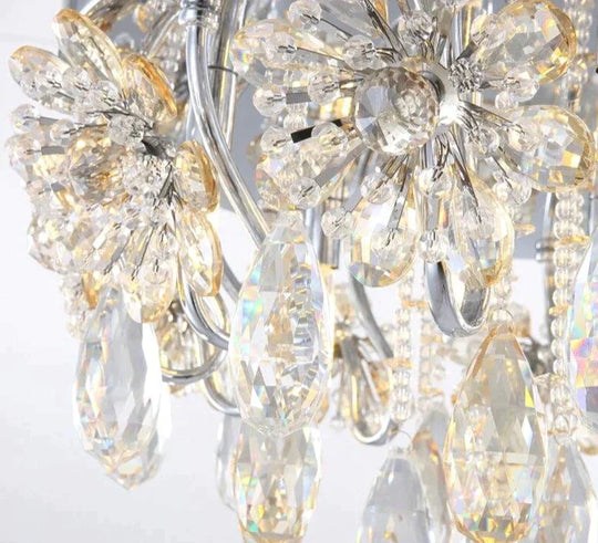 Postmodern Crystal Ceiling Lights For Home Flower Crystals Bedroom Decor Nordic Lamps Living Room