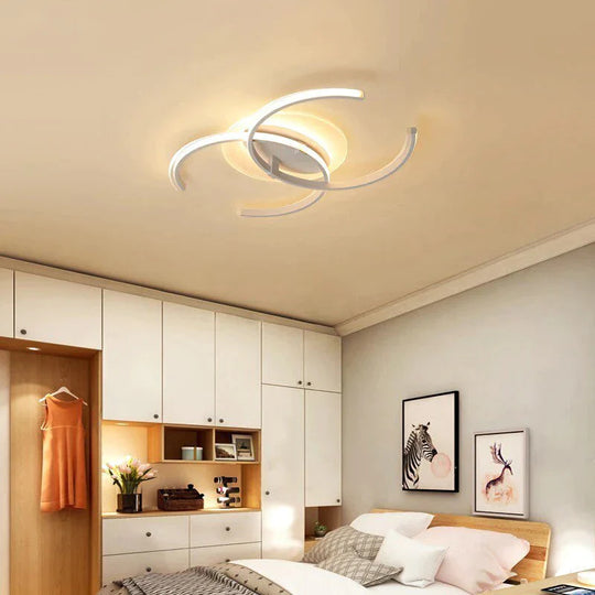 New Dimming Ceiling Lights For Living Study Room Bedroom Home Dec Plafond Iron  Shape Modern Led Ceiling Lamp Lamparas De Techo