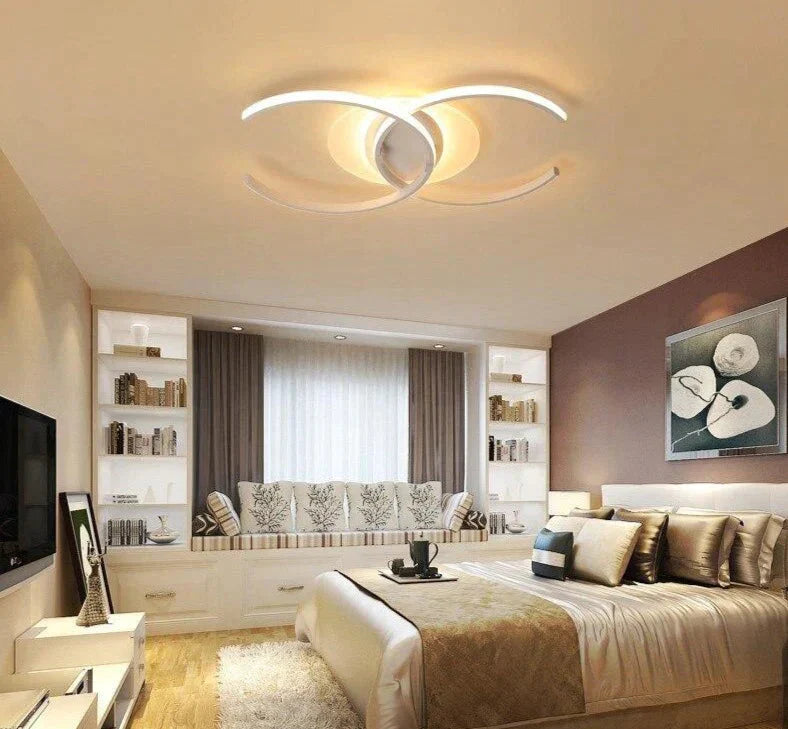 New Dimming Ceiling Lights For Living Study Room Bedroom Home Dec Plafond Iron  Shape Modern Led Ceiling Lamp Lamparas De Techo