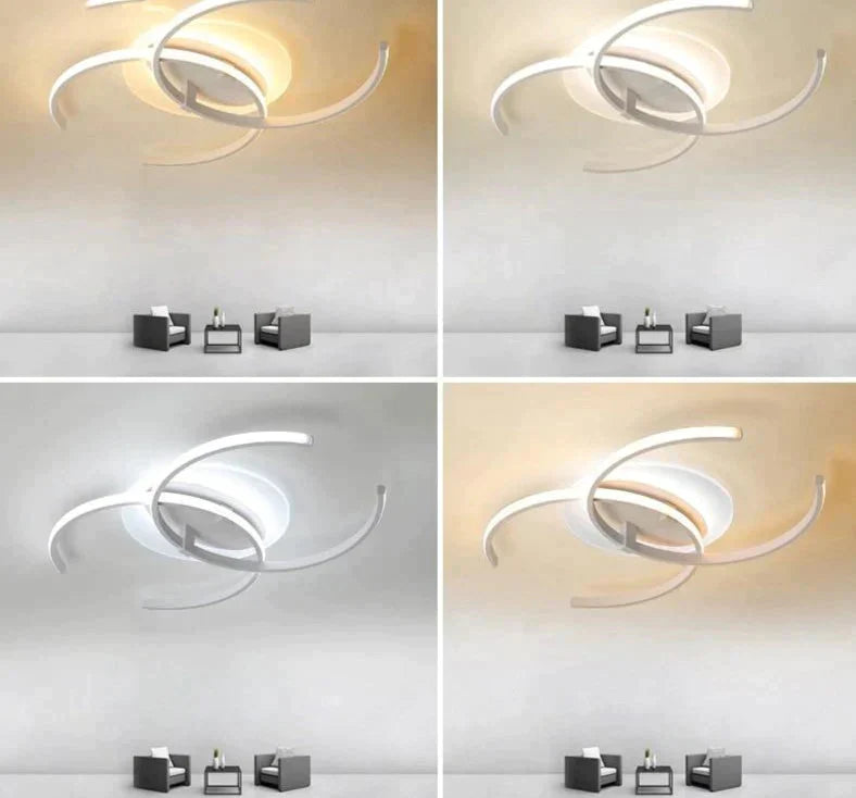 New Dimming Ceiling Lights For Living Study Room Bedroom Home Dec Plafond Iron Shape Modern Led Lamp