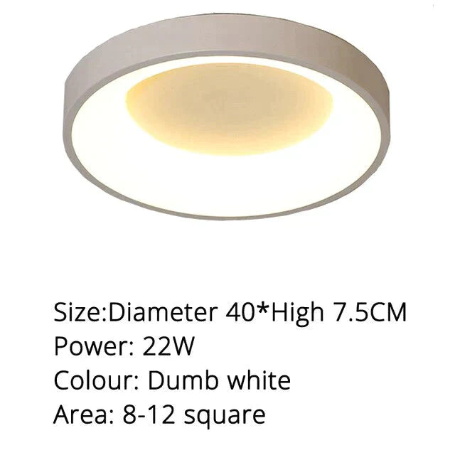 Modern Square/Round Ceiling Lights For Living Room Bedroom Dining White Color Frame Lamp Fixtures