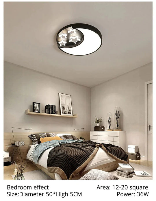 Modern Stars Lled Celling Lights For Living Room Bedroom Dining Room Acrylic Iron Body Indoor Home Lamp Lighting Fixtures