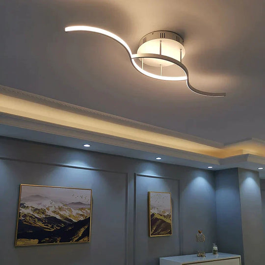 Modern Led Ceiling Lights For Living Room Bedroom Study Room Foyer Home Round Ceiling Lamp Matte Black/White Finished