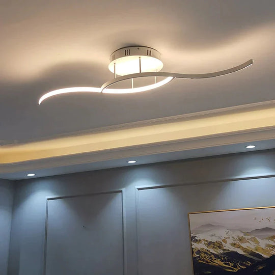 Modern Led Ceiling Lights For Living Room Bedroom Study Room Foyer Home Round Ceiling Lamp Matte Black/White Finished