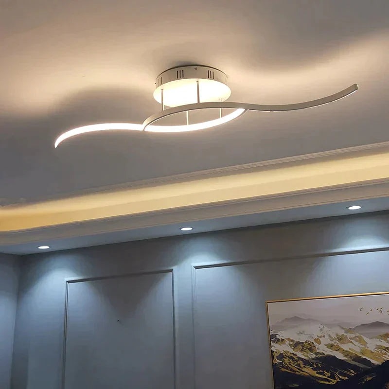 Modern Led Ceiling Lights For Living Room Bedroom Study Foyer Home Round Lamp Matte Black/White