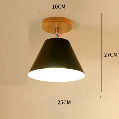 E27 Iron 5W Iron Ceiling Lamp Shade Ceiling Light Covers and Shades Triangle Metal Ceiling Lampshades 180 degree turn around cei