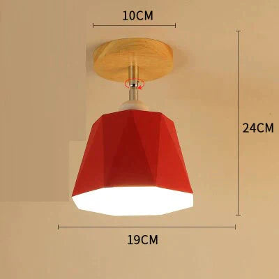 E27 Iron 5W Iron Ceiling Lamp Shade Ceiling Light Covers and Shades Triangle Metal Ceiling Lampshades 180 degree turn around cei