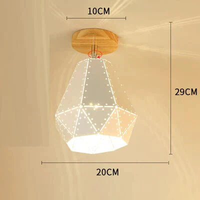 E27 Iron 5W Iron Ceiling Lamp Shade Ceiling Light Covers and Shades Triangle Metal Ceiling Lampshades 180 degree turn around cei