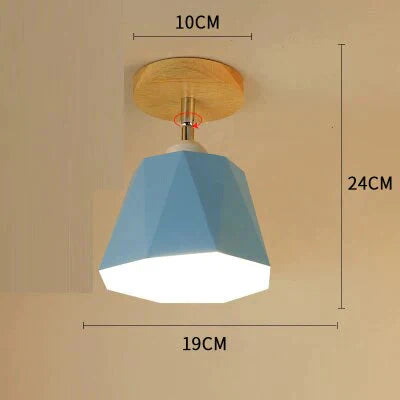 E27 Iron 5W Iron Ceiling Lamp Shade Ceiling Light Covers and Shades Triangle Metal Ceiling Lampshades 180 degree turn around cei