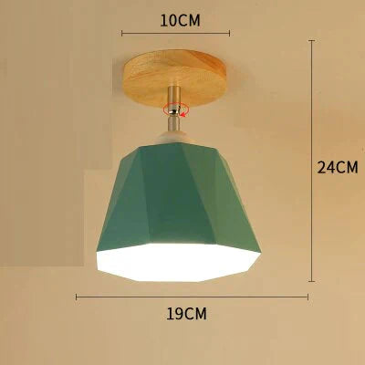 E27 Iron 5W Iron Ceiling Lamp Shade Ceiling Light Covers and Shades Triangle Metal Ceiling Lampshades 180 degree turn around cei