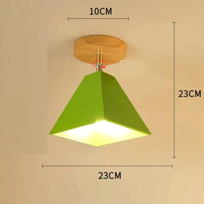 E27 Iron 5W Iron Ceiling Lamp Shade Ceiling Light Covers and Shades Triangle Metal Ceiling Lampshades 180 degree turn around cei