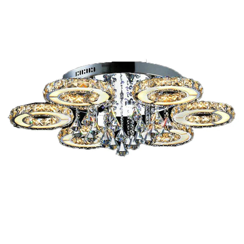 Modern Led Crystal Ceiling Lights For Living Room Luxury Lamp Bedroom Fixture Dining Silver Lighting