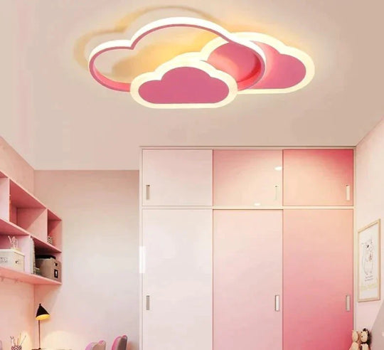 Kids Room Led Chandelier Light For Baby Bedroom New Modern Lamp With Remote Control White Pink Color