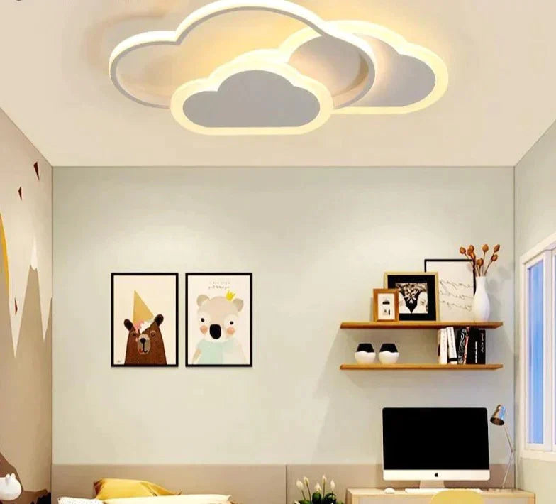 Kids Room Led Chandelier Light For Baby Bedroom New Modern Lamp With Remote Control White Pink Color