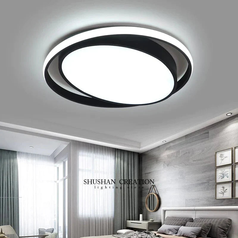 New Arrival Black/White LED Ceiling Chandelier For Living Study Room Bedroom Aluminum Modern Led Ceiling Chandelier