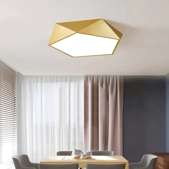 Modern Light Fixtures Ceiling Of Equilateral Indoor Lighting Gold Lampshade For Living Room Bedroom Lamp Ceiling Lamp Fixtures