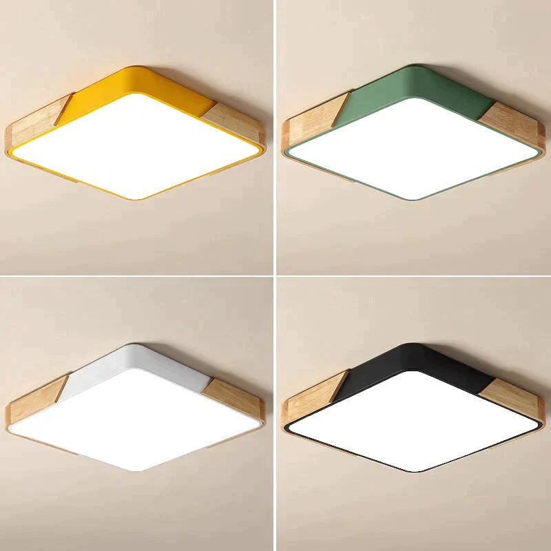 Modern Wooden Led Ceiling Lights For Living Room Bedroom Kitchen Luminaria Ultra-Thin 5Cm Hall Lamp