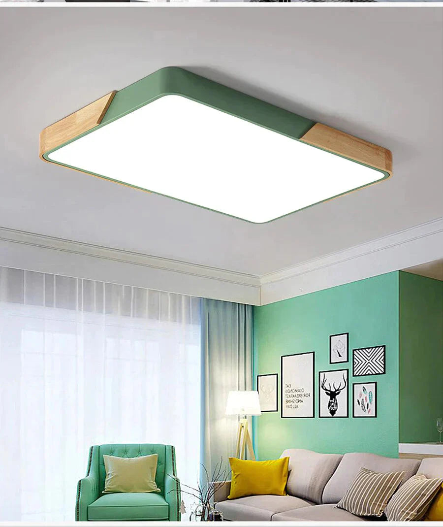 Modern Wooden Led Ceiling Lights For Living Room Bedroom Kitchen Luminaria Led Ultra-thin 5CM Hall Luminaria Led Ceiling Lamp