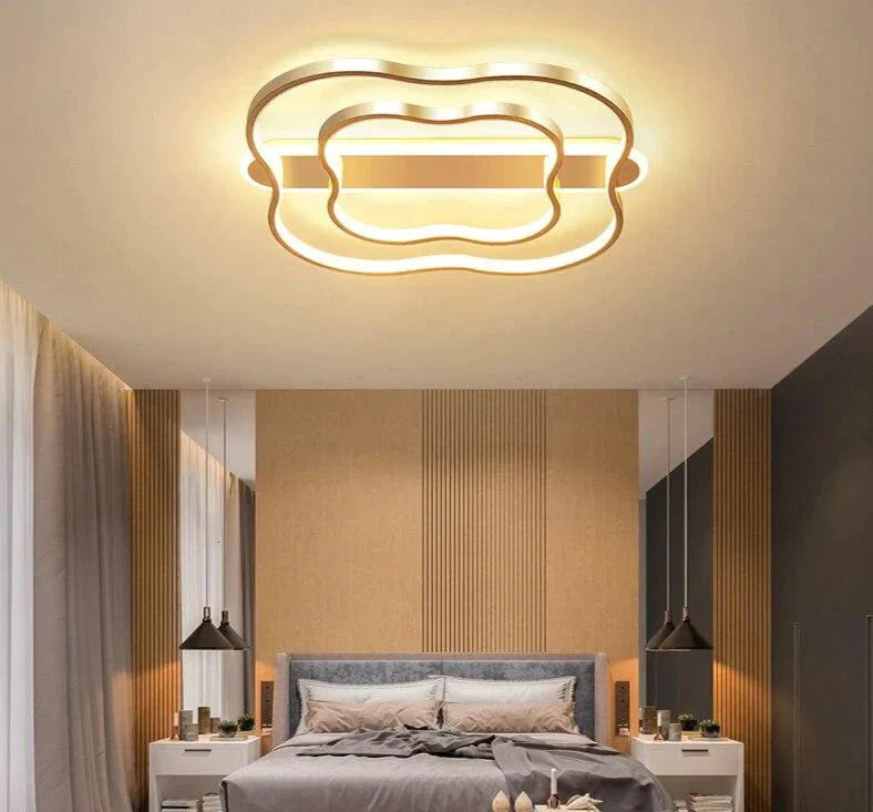 Room Light Flower Nordic Ceiling Lamp Simple Modern Brushed Gold Led Study Room Lamp Warm Romantic Bedroom Lamps