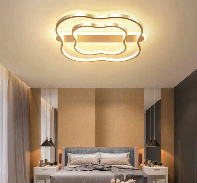 Room Light Flower Nordic Ceiling Lamp Simple Modern Brushed Gold Led Study Warm Romantic Bedroom