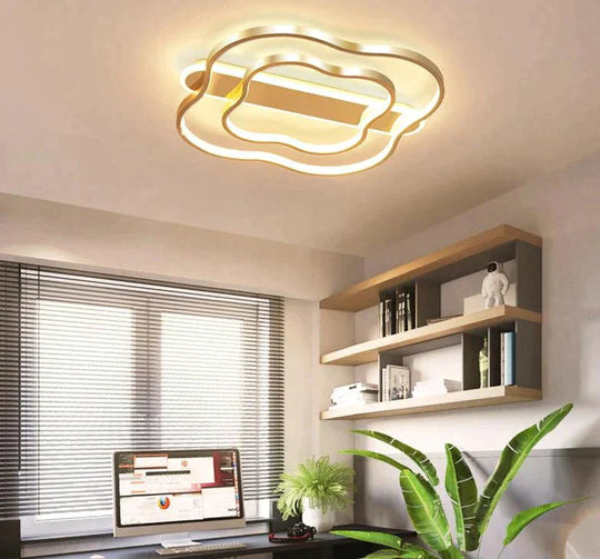 Room Light Flower Nordic Ceiling Lamp Simple Modern Brushed Gold Led Study Warm Romantic Bedroom