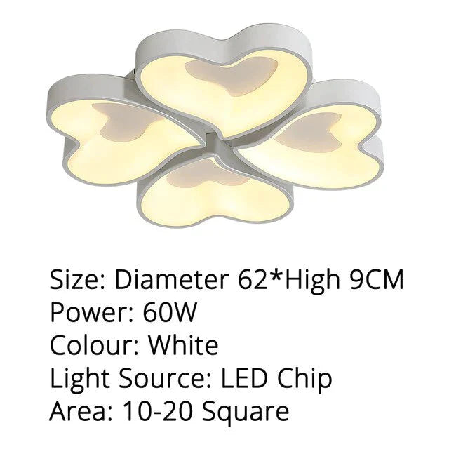 Modern Heart Shape LED Ceiling Lights For Living Room Bedroom  Indoor Lighting Ceiling Lamp Fixture Remote Control Dimmin