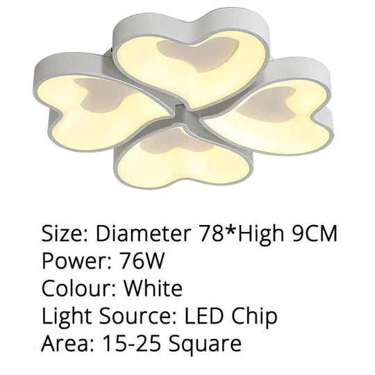 Modern Heart Shape LED Ceiling Lights For Living Room Bedroom  Indoor Lighting Ceiling Lamp Fixture Remote Control Dimmin