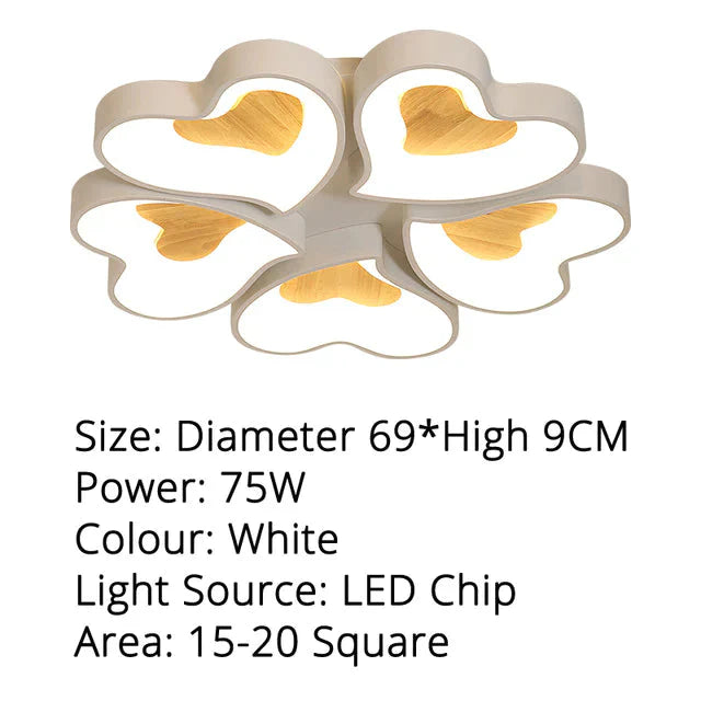 Modern Heart Shape LED Ceiling Lights For Living Room Bedroom  Indoor Lighting Ceiling Lamp Fixture Remote Control Dimmin