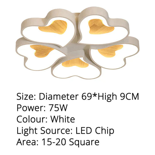 Modern Heart Shape Led Ceiling Lights For Living Room Bedroom Indoor Lighting Lamp Fixture Remote