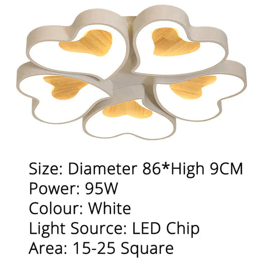 Modern Heart Shape Led Ceiling Lights For Living Room Bedroom Indoor Lighting Lamp Fixture Remote