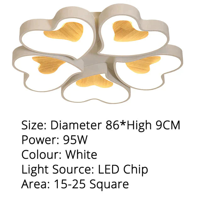 Modern Heart Shape Led Ceiling Lights For Living Room Bedroom Indoor Lighting Lamp Fixture Remote