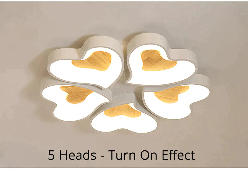 Modern Heart Shape Led Ceiling Lights For Living Room Bedroom Indoor Lighting Lamp Fixture Remote