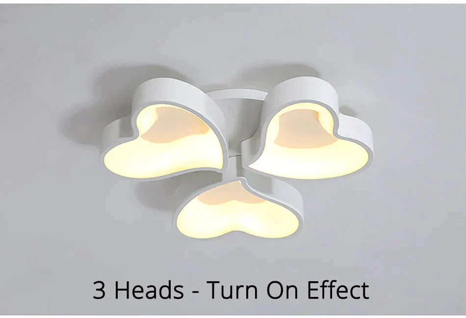 Modern Heart Shape Led Ceiling Lights For Living Room Bedroom Indoor Lighting Lamp Fixture Remote