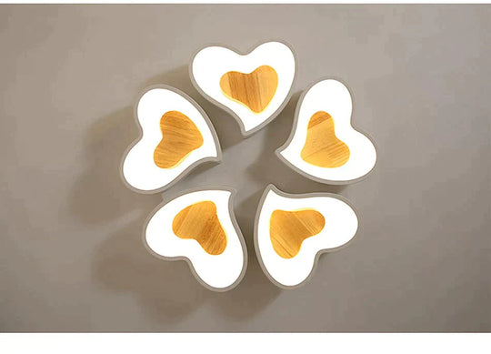 Modern Heart Shape Led Ceiling Lights For Living Room Bedroom Indoor Lighting Lamp Fixture Remote