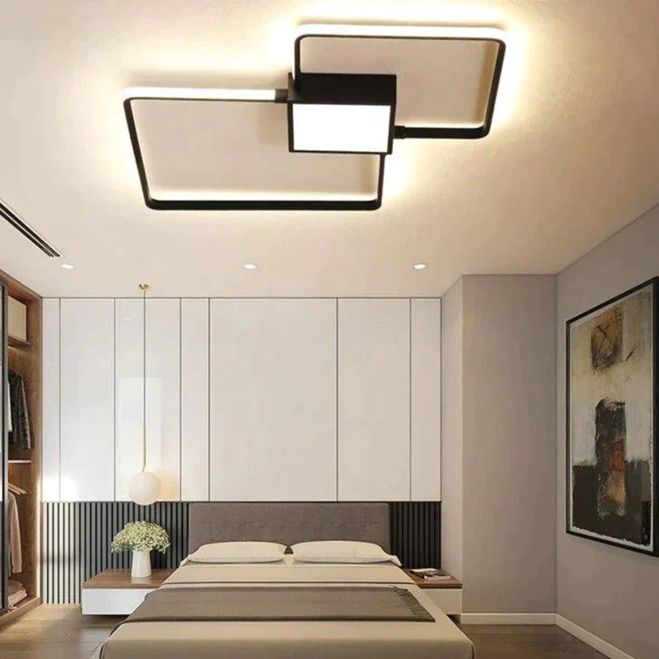 Remote Control Lamp Ceiling Led White Or Black Frame For Home Decorative Living Room 46W 56W Lampara