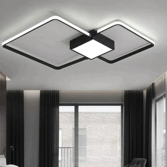 Remote Control Lamp Ceiling Led White Or Black Frame For Home Decorative Living Room 46W 56W Lampara