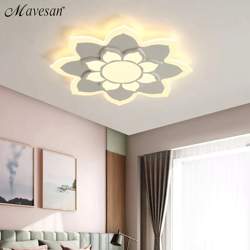 New Arrival Led Ceiling Lights Lamp With Remote Control And Flower Designer For Child Bedroom Study Room Babyroom Lamparas De Te