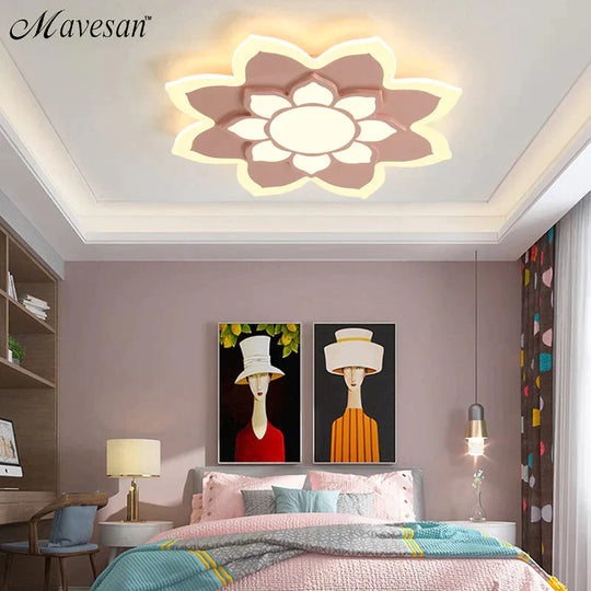 New Arrival Led Ceiling Lights Lamp With Remote Control And Flower Designer For Child Bedroom Study