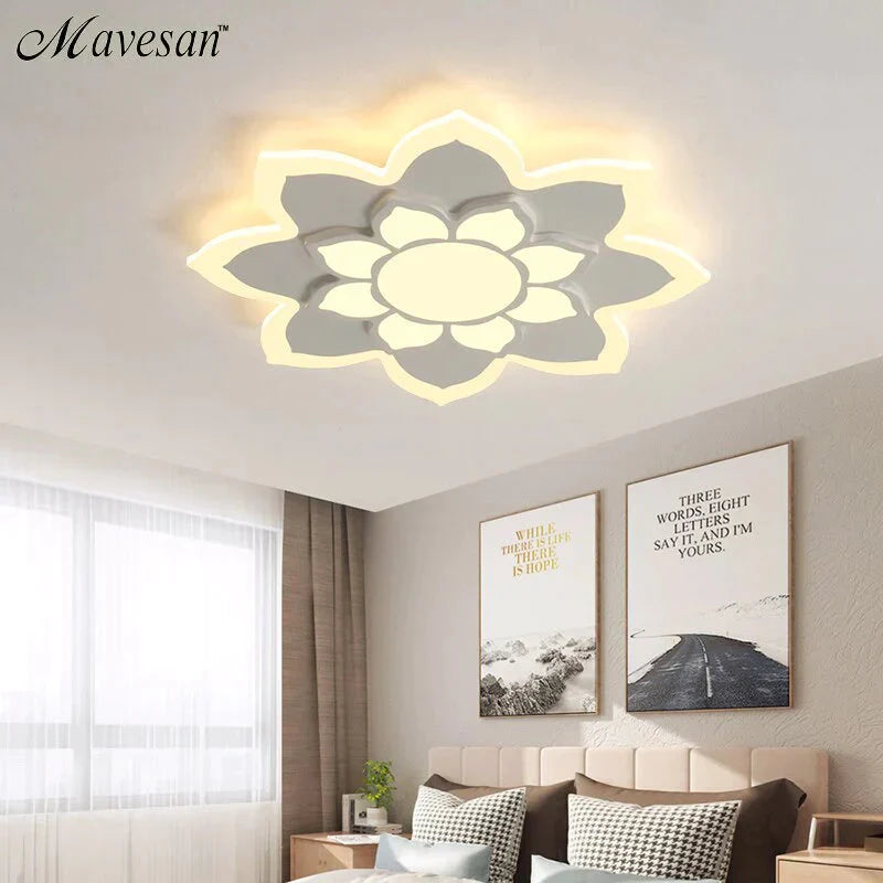 New Arrival Led Ceiling Lights Lamp With Remote Control And Flower Designer For Child Bedroom Study Room Babyroom Lamparas De Te