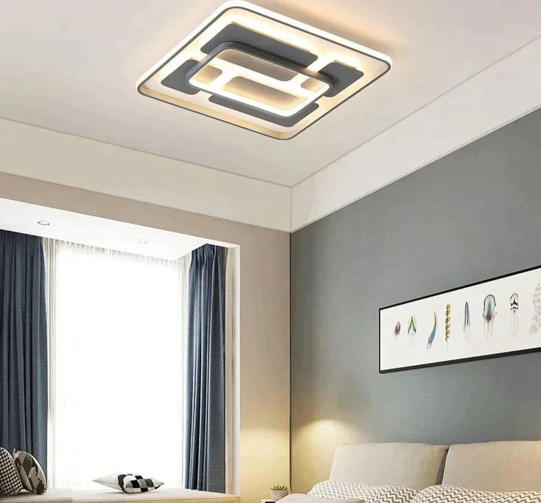 Modern White/Grey Color Ceiling Lights Lamp Rectangular Fashion Led Bedroom Lamps Living Room