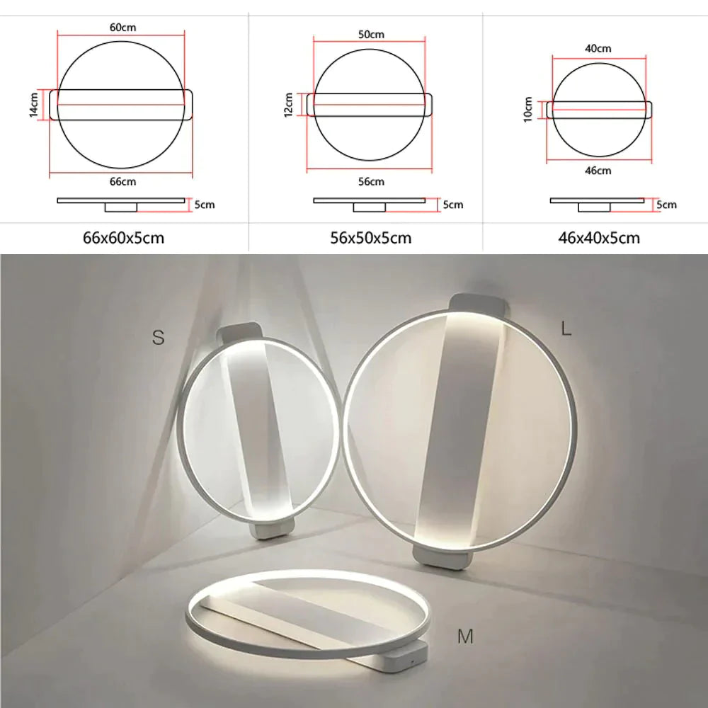 Nordic Circular Led Ceiling Light Living Room Lighting Fixture Bedroom Kitchen Surface Mount