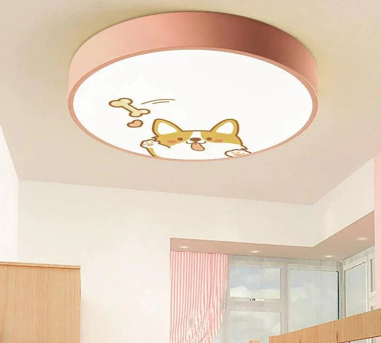 LED Ceiling Lamp Cartoon Kids Boy Girls' Room Round Multicolor 18W Ceiling Surface Mounted LED Lighting Fixtures