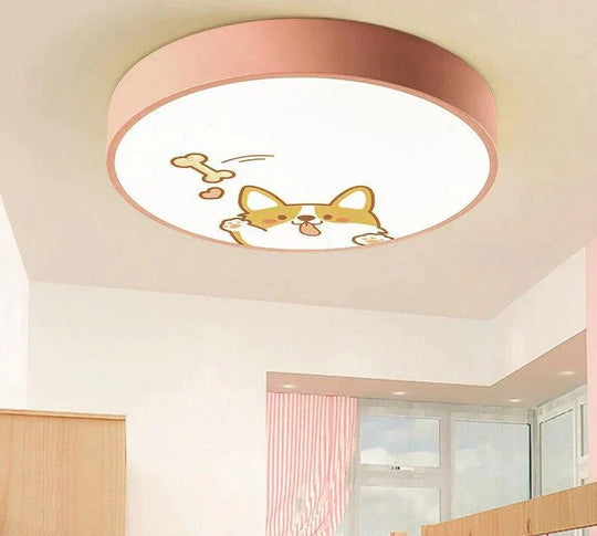 Led Ceiling Lamp Cartoon Kids Boy Girls Room Round Multicolor 18W Surface Mounted Lighting Fixtures